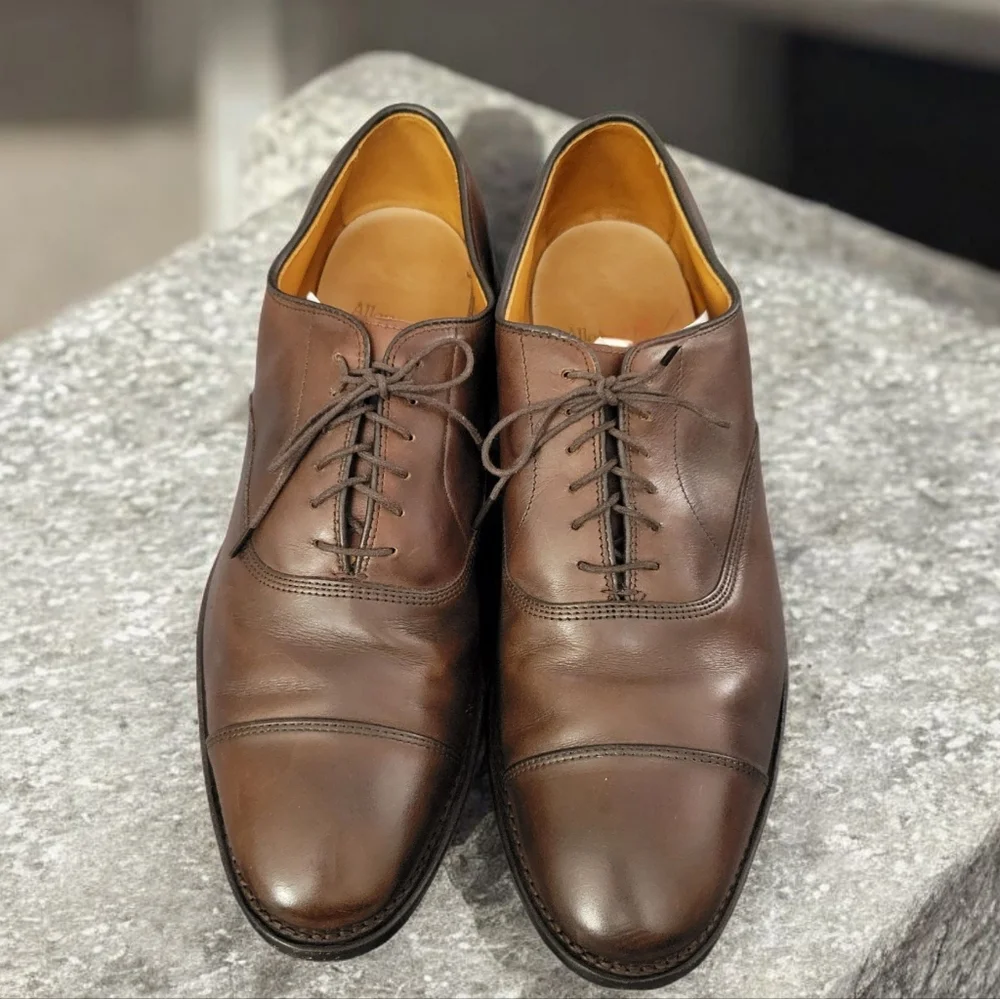 Allen Edmonds Dark Brown Leather Oxfords Size 9.5